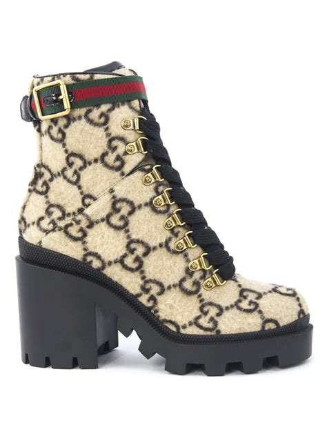 gucci wool boots|Gucci platform wedge ankle boots.